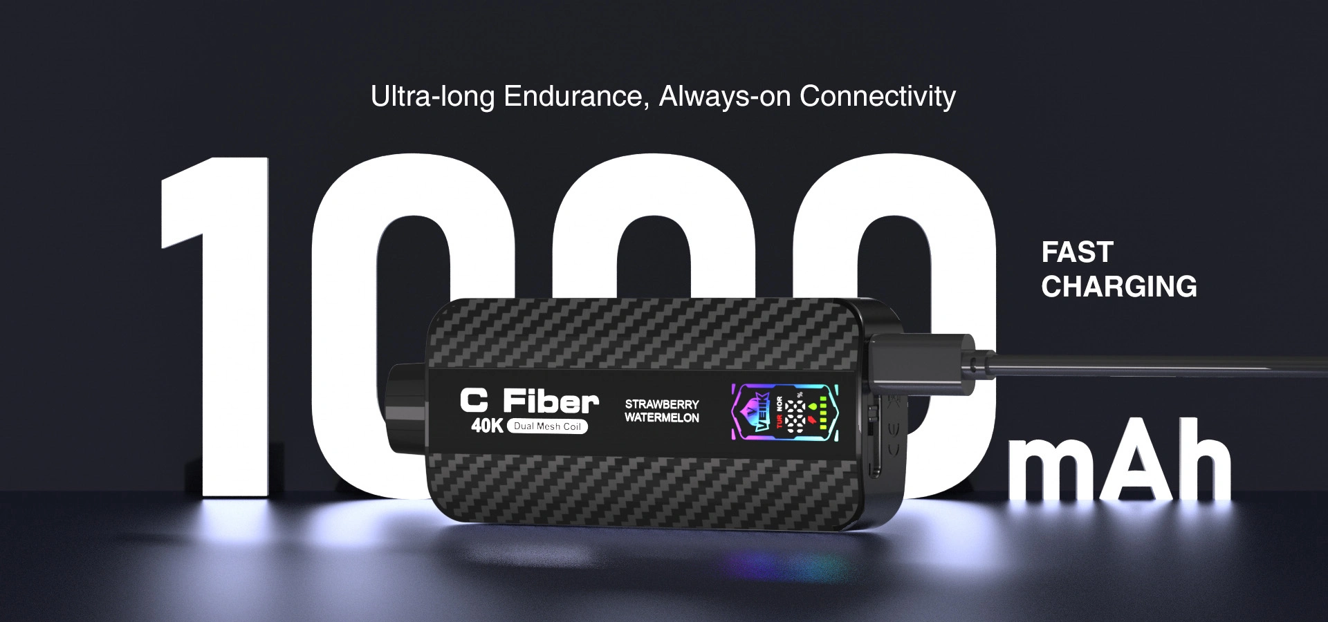 VEIIK C Fiber disposable vape device with fast charging battery ODM OEM vape factory in China