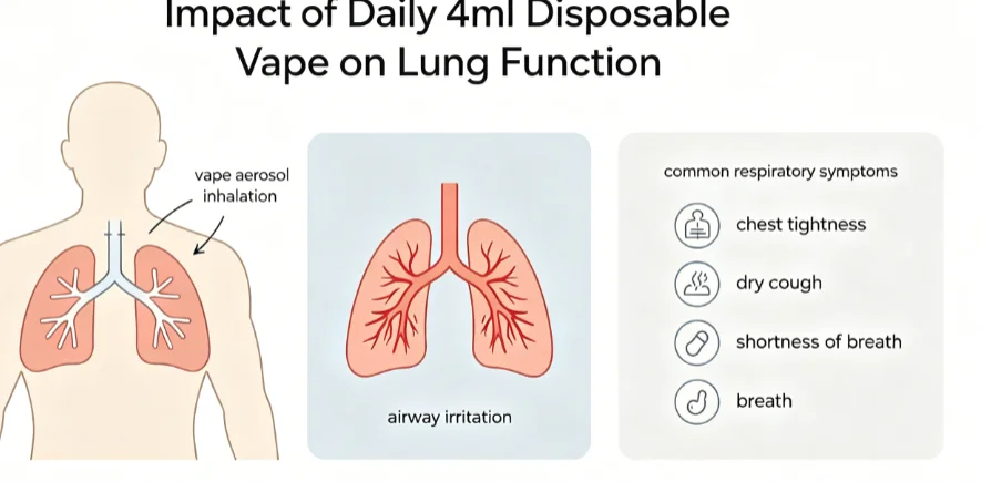 Vaping lung function impact infographic