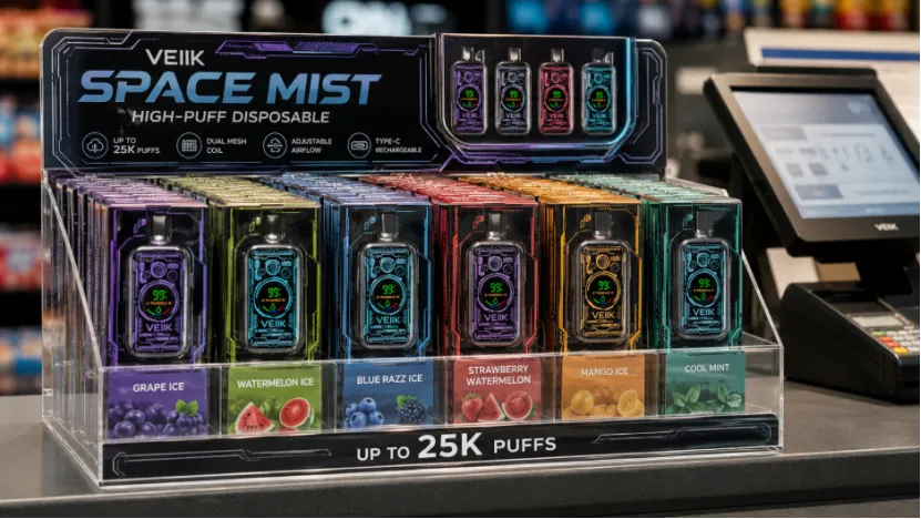VEIIK SPACE MIST vape shelf display for convenience stores