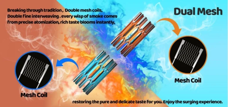 Dual Mesh Coil in Disposable Vape